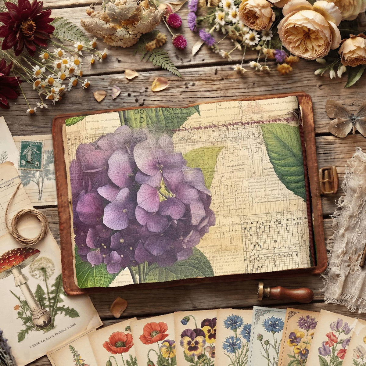 Hydrangea Flower Digital Papers