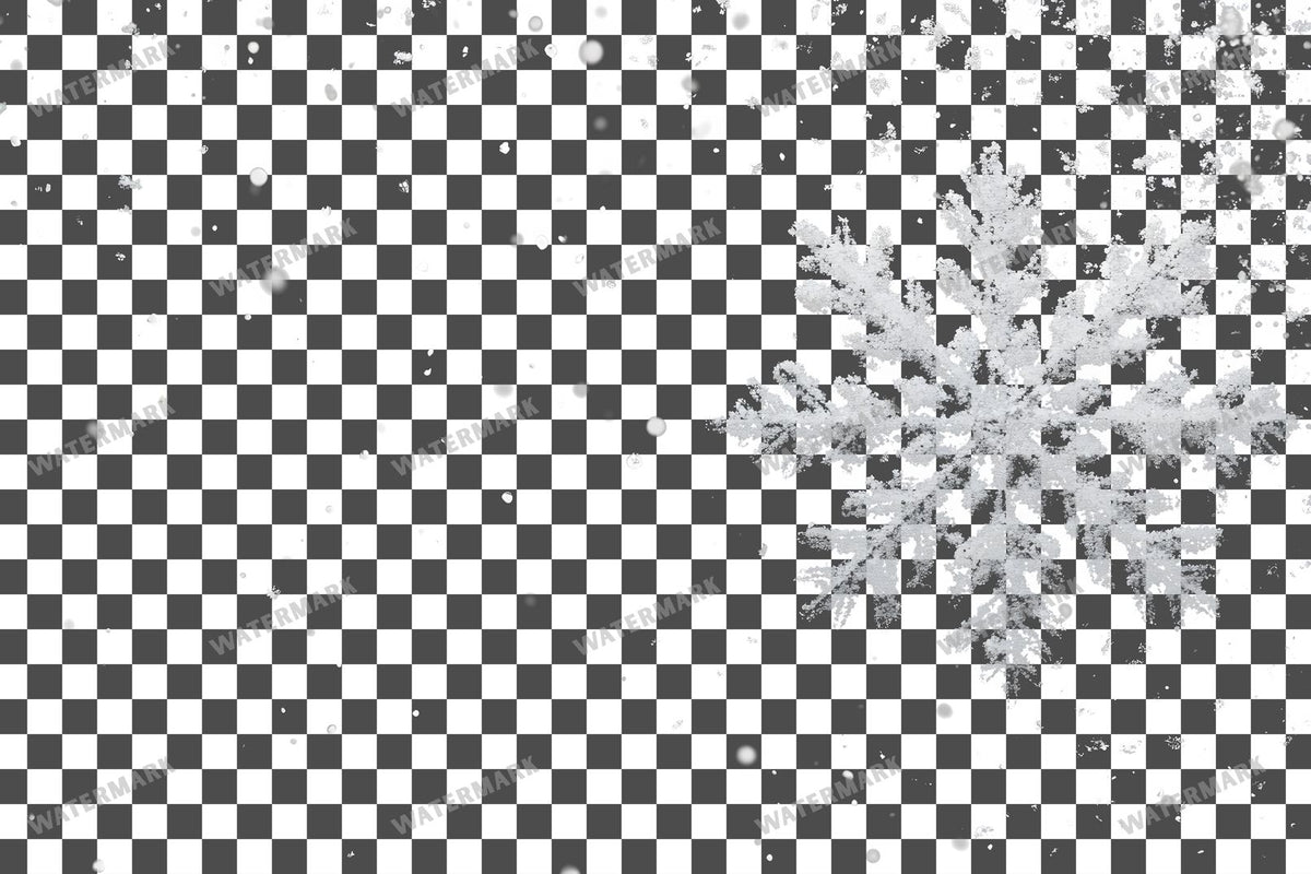 Large Snowflake Single Large Flake PNG overlay on a transparent checkered background, preview 40