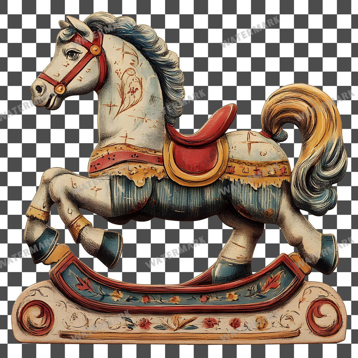 Wooden Rockin Vintage Style Clipart Pngs