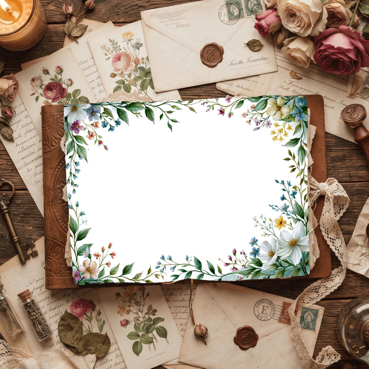 Delicate Botanical Border Frame