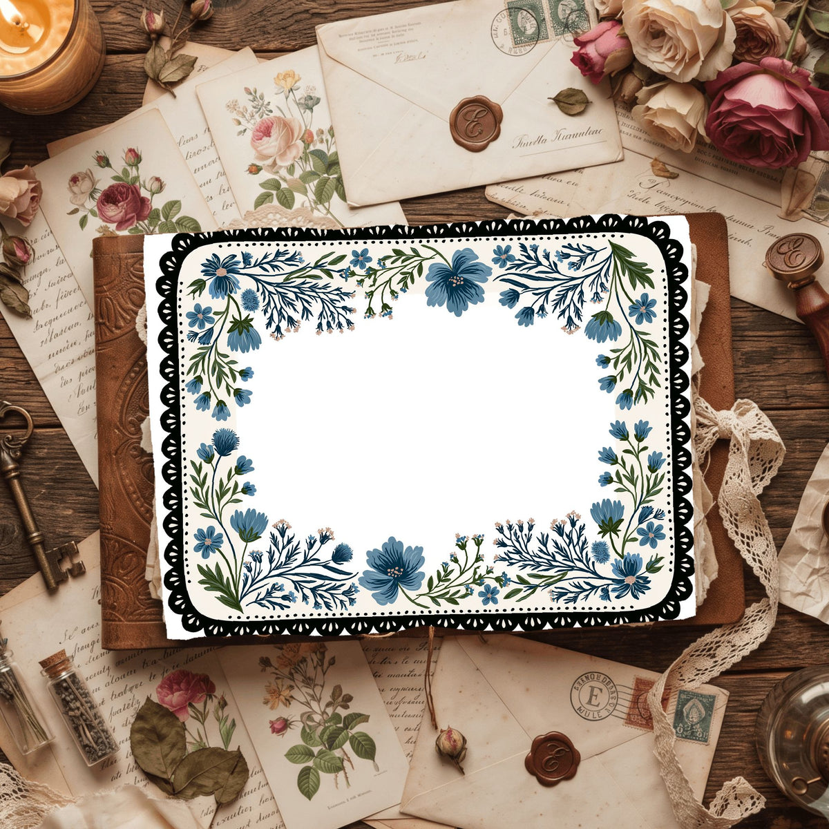 Folk Art Floral Border Frame