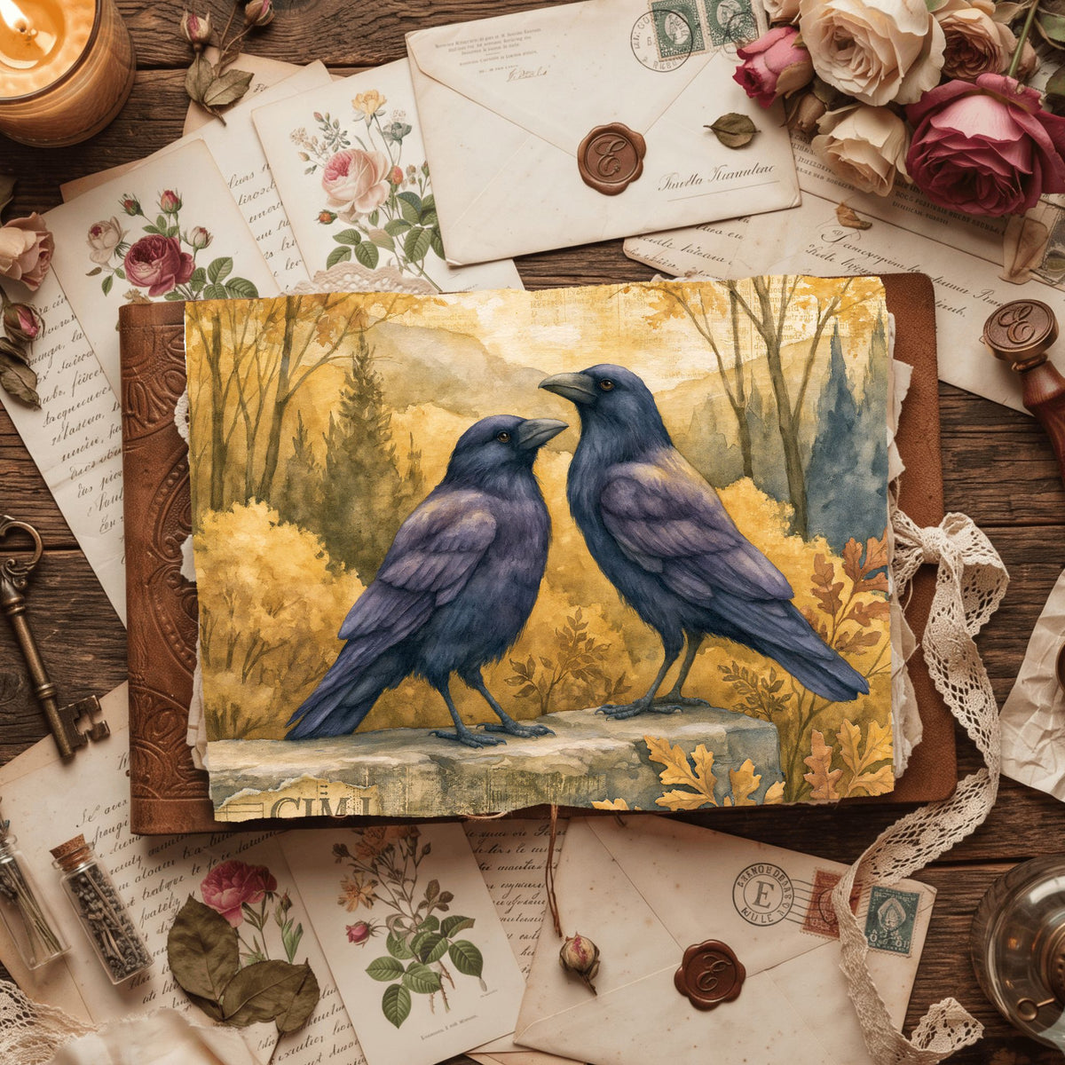 Purple Halloween Watercolor Art