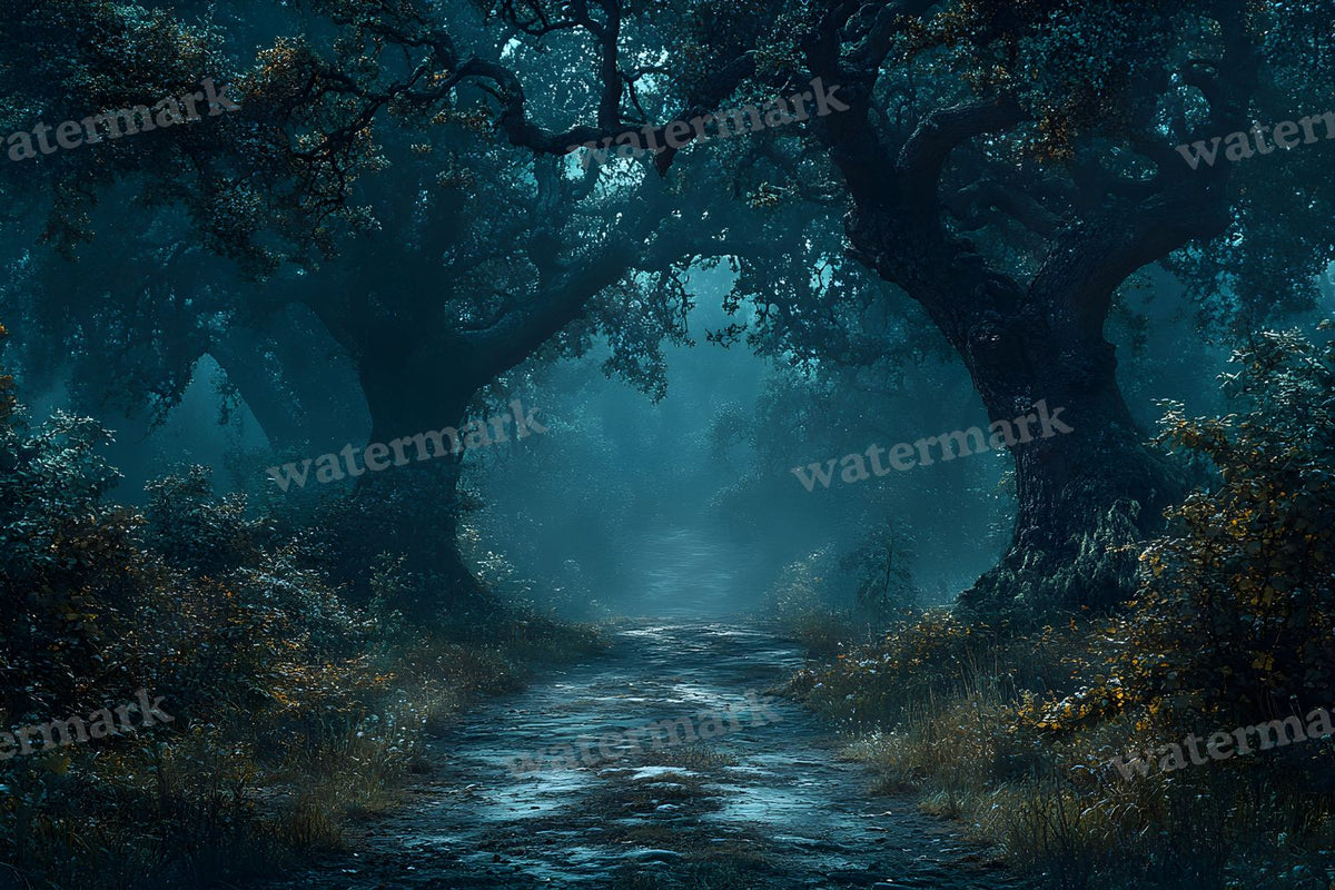 Spooky Forest digital photo backdrop for photo editing, preview 40