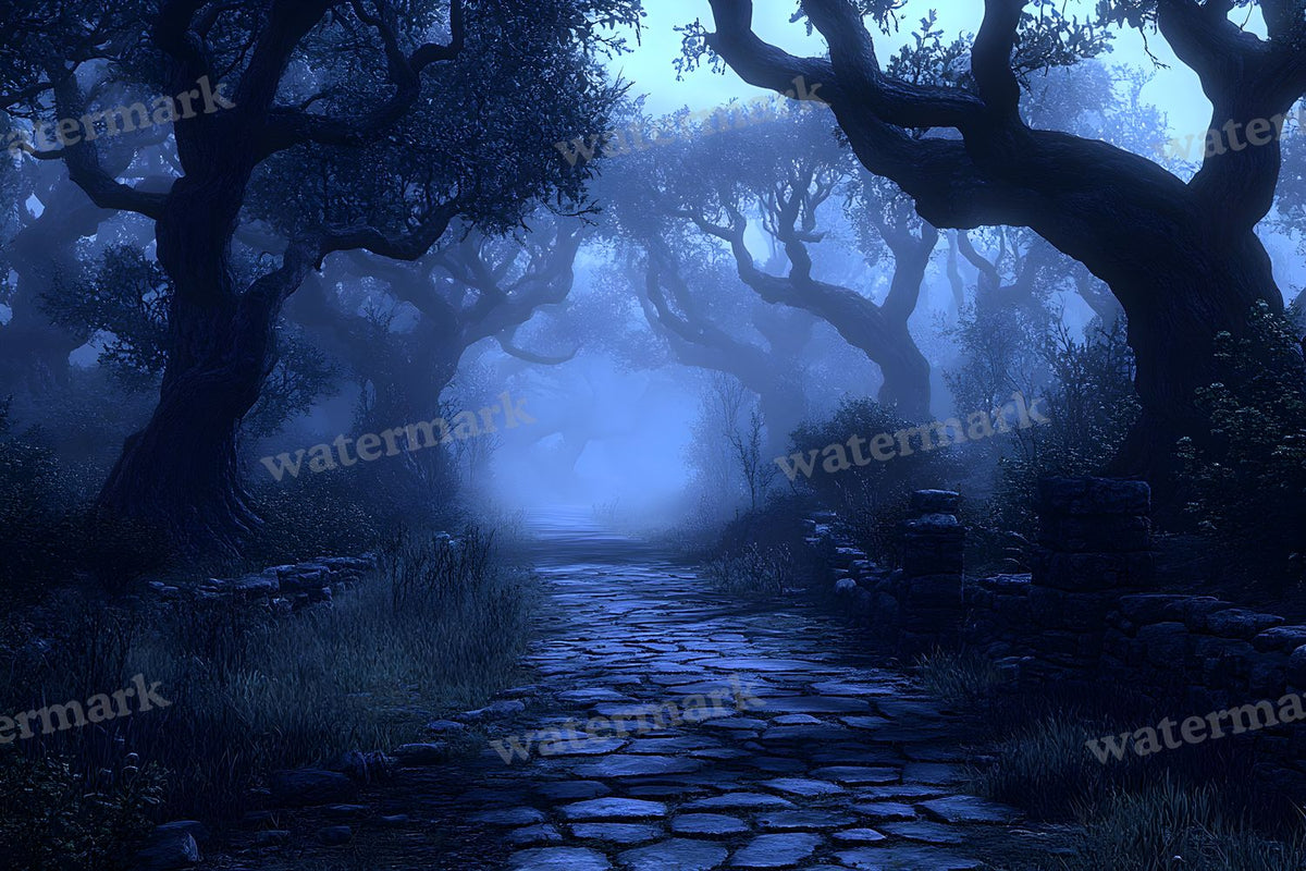 Spooky Forest digital photo backdrop for photo editing, preview 40