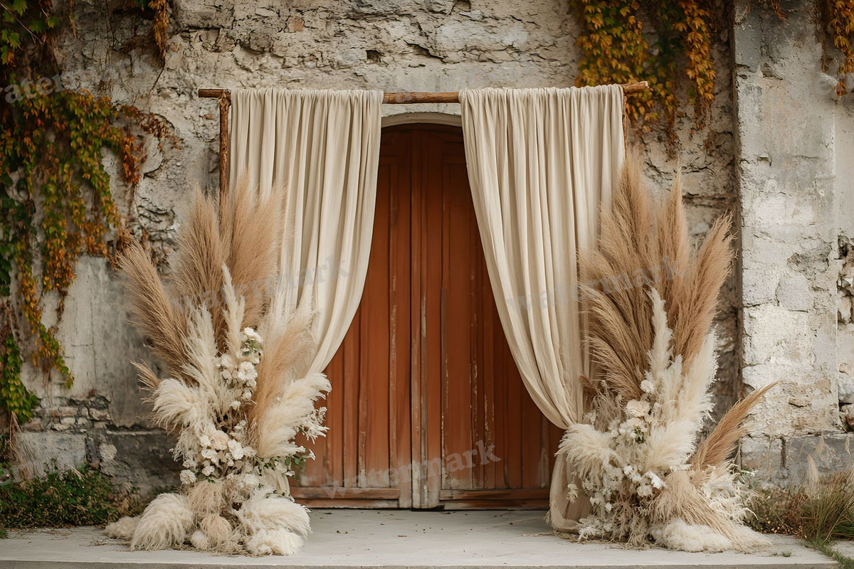 Boho Pampaarch Backdrop Images