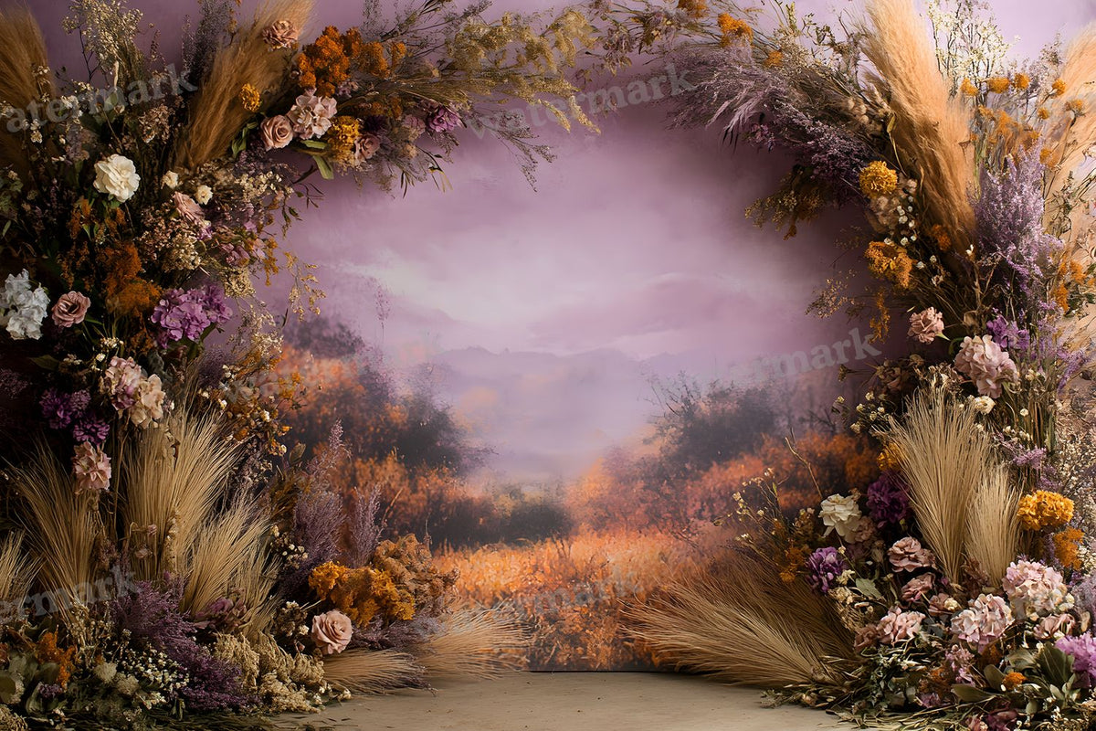 Boho Purple Arch Backdrop Images