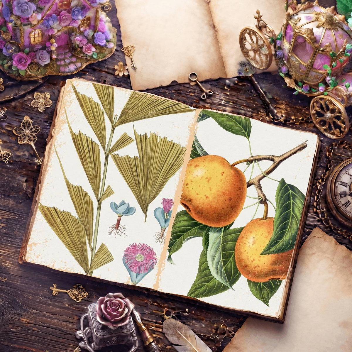 Botanical Illustrations Digital Papers