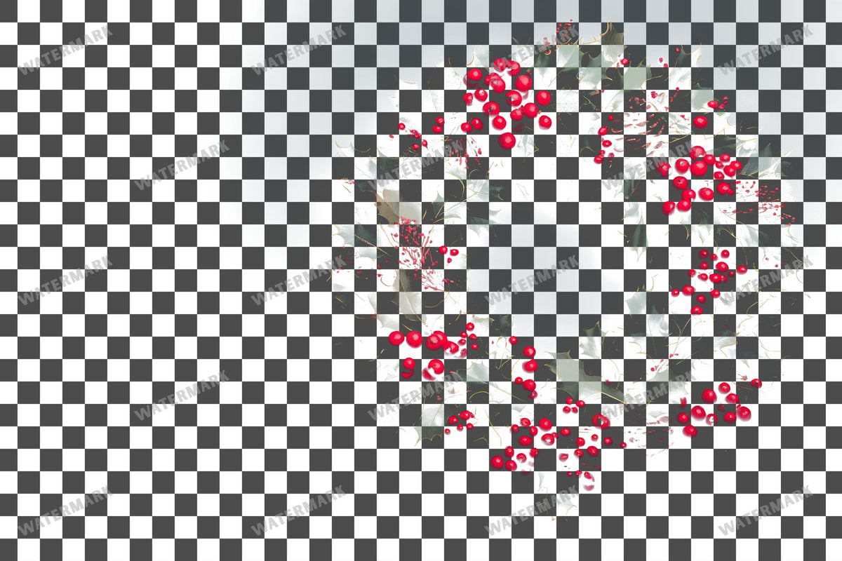 Christmas Wreath PNG overlay on a transparent checkered background, preview 41