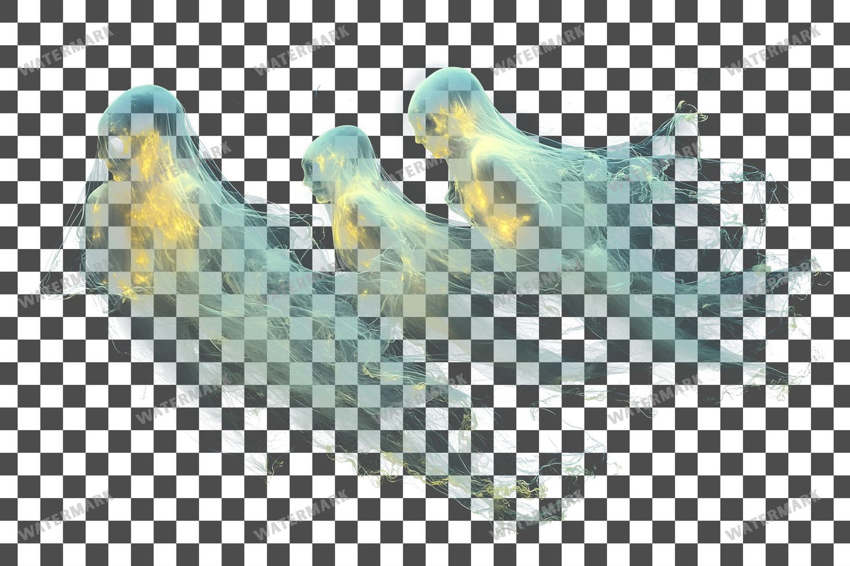 Ghostly Apparitions PNG overlay on a transparent checkered background, preview 41