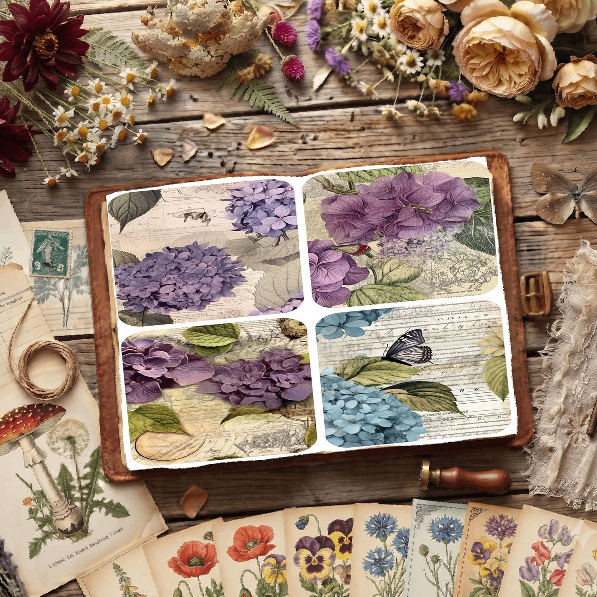 Hydrangea Flower Digital Papers