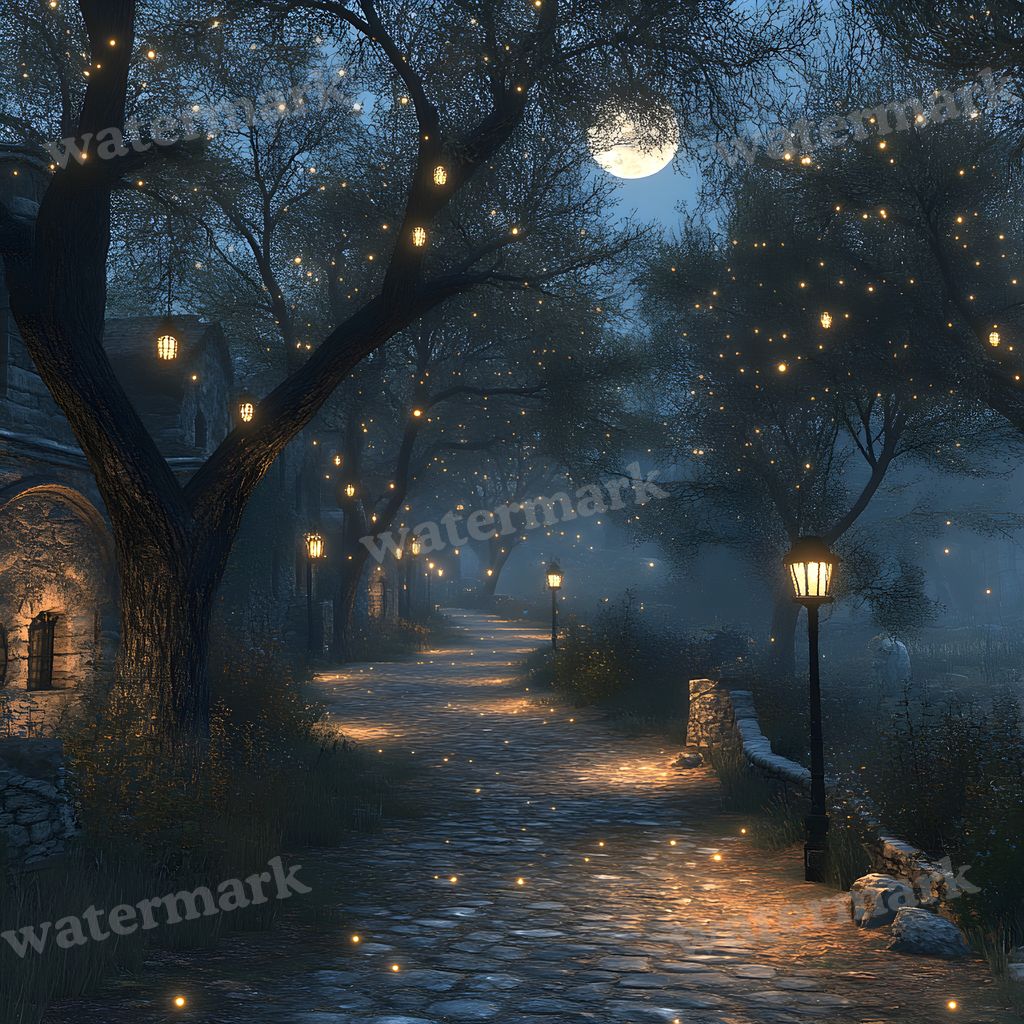 Moonlit Clearing Backdrop Images