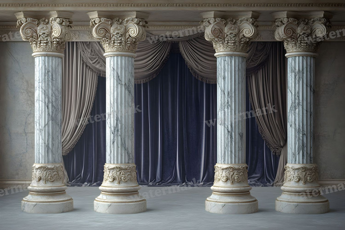 Baroque Marble Columns digital photo backdrop for photo editing, preview 41
