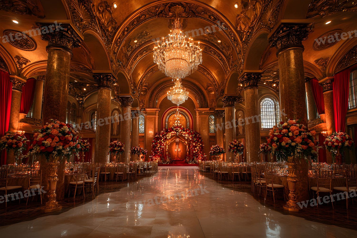 Opulent Wedding Ballroom digital photo backdrop for photo editing, preview 41