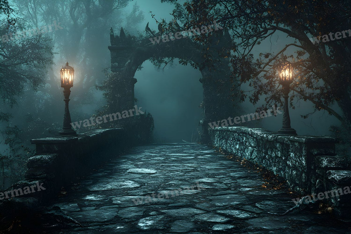 Spooky Forest digital photo backdrop for photo editing, preview 41