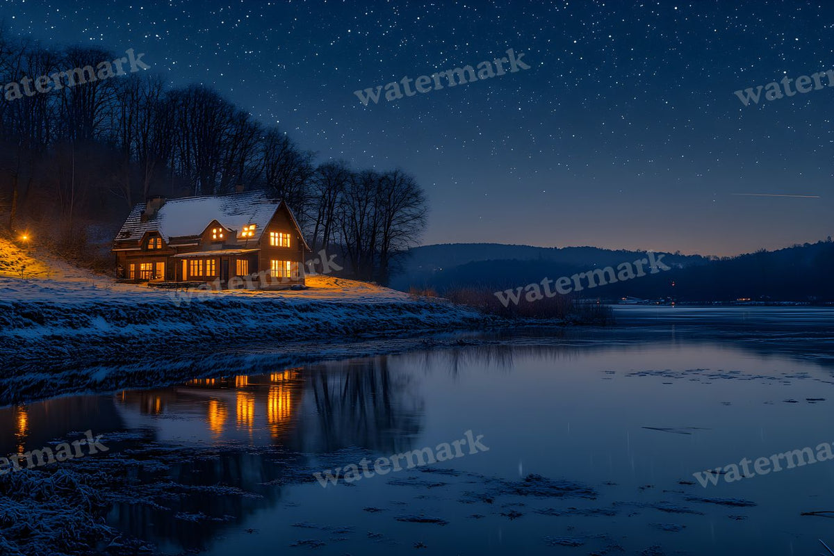 Starry Night digital photo backdrop for photo editing, preview 41