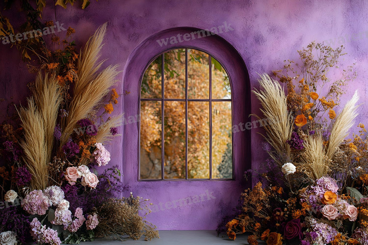Boho Purple Arch Backdrop Images
