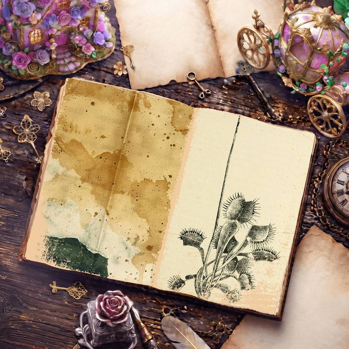Botanical Sketches Digital Papers
