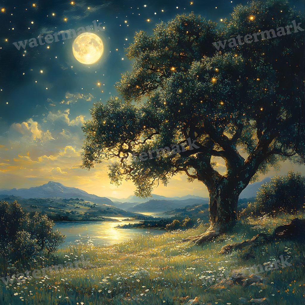 Moonlit Clearing Backdrop Images