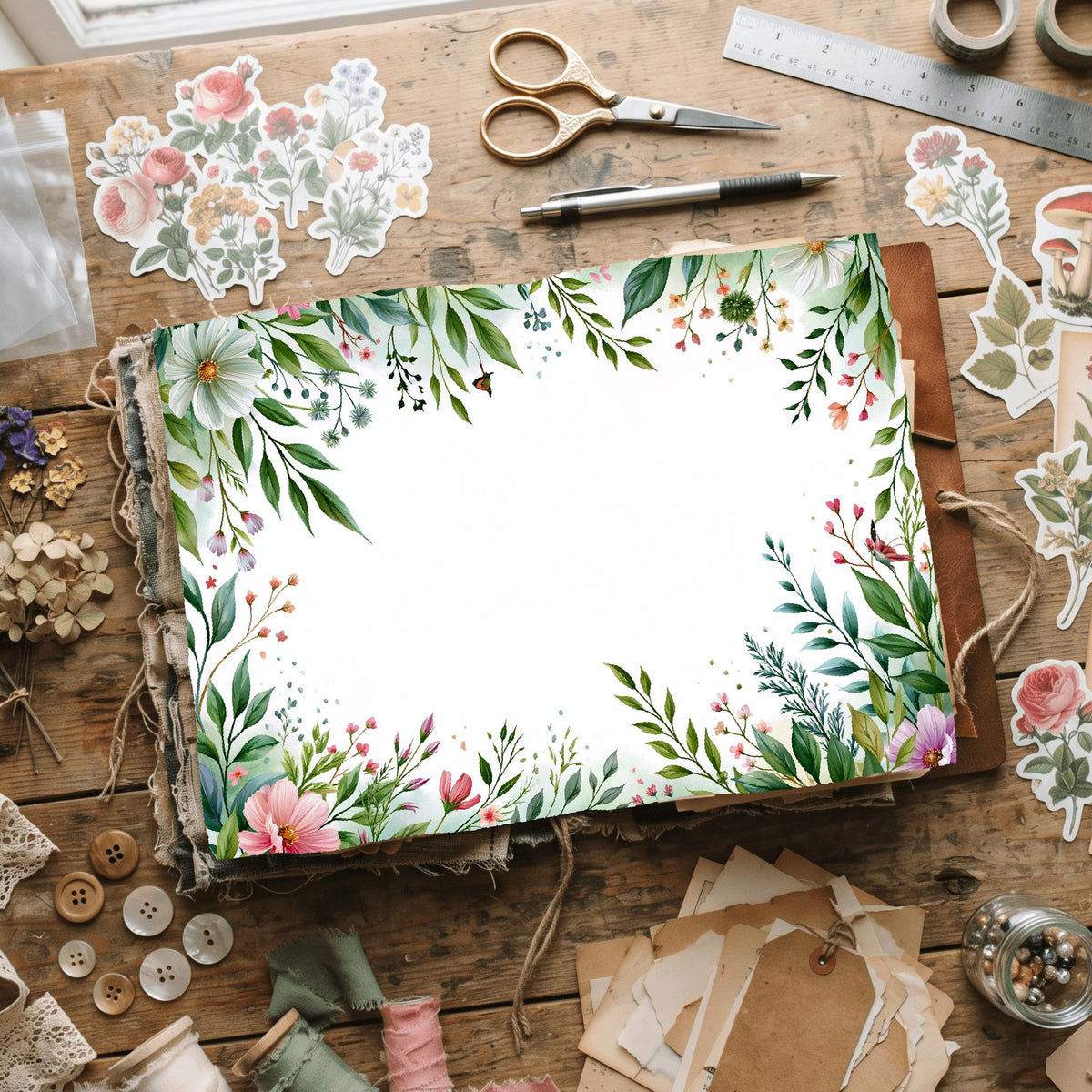 Delicate Botanical Border Frame