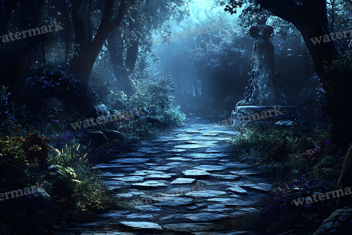 Spooky Forest digital photo backdrop for photo editing, preview 42
