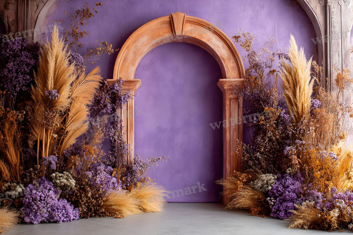 Boho Purple Arch Backdrop Images