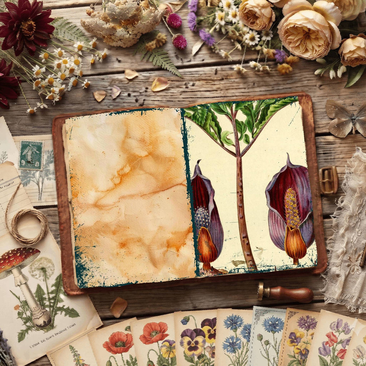 Botanical Illustrations Digital Papers