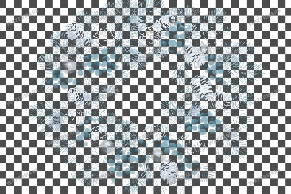Christmas Wreath PNG overlay on a transparent checkered background, preview 43