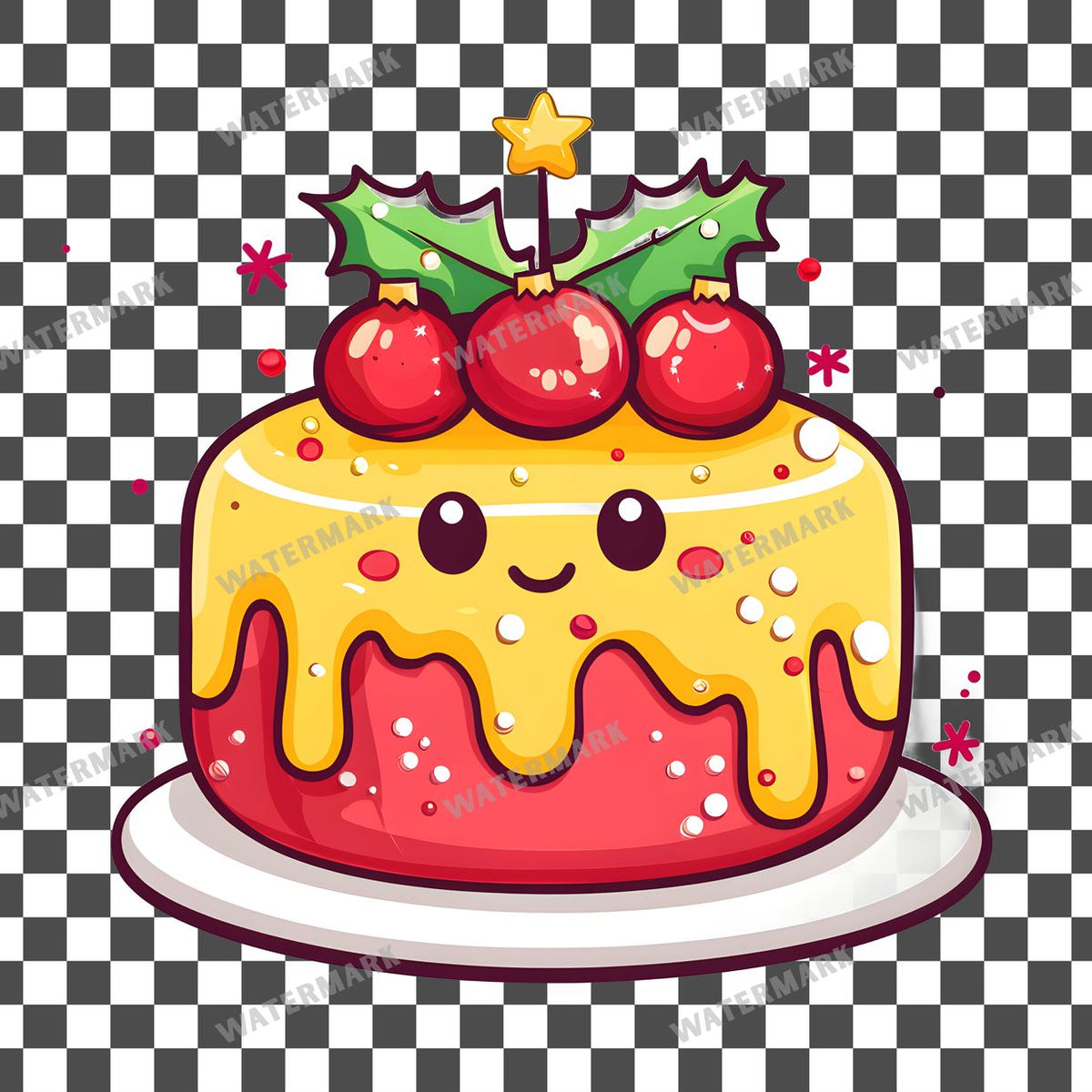 Christmas Kawaii Style Clipart Pngs