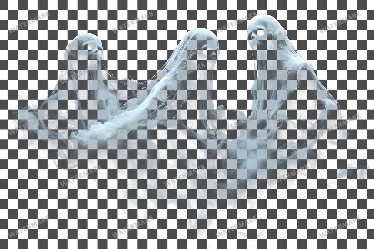 Ghostly Apparitions PNG overlay on a transparent checkered background, preview 43