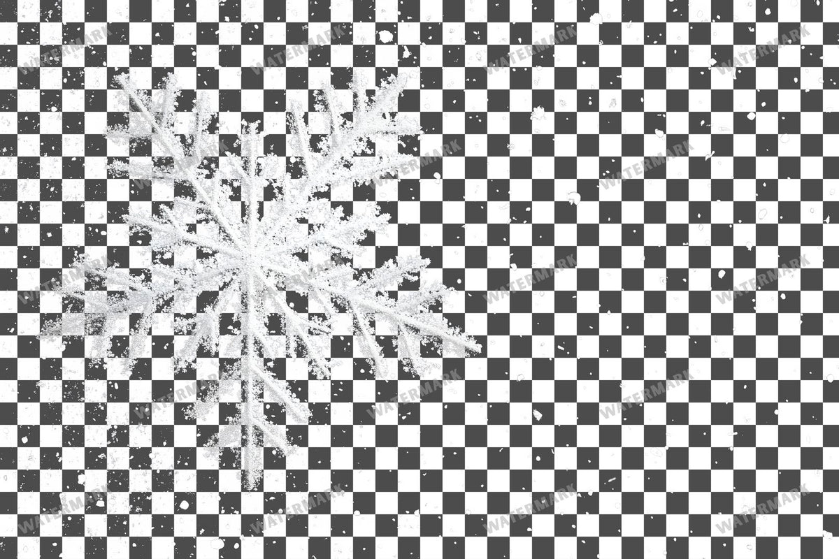 Large Snowflake Single Large Flake PNG overlay on a transparent checkered background, preview 43