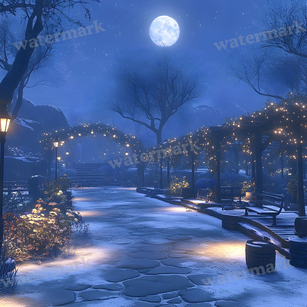 Moonlit Clearing Backdrop Images