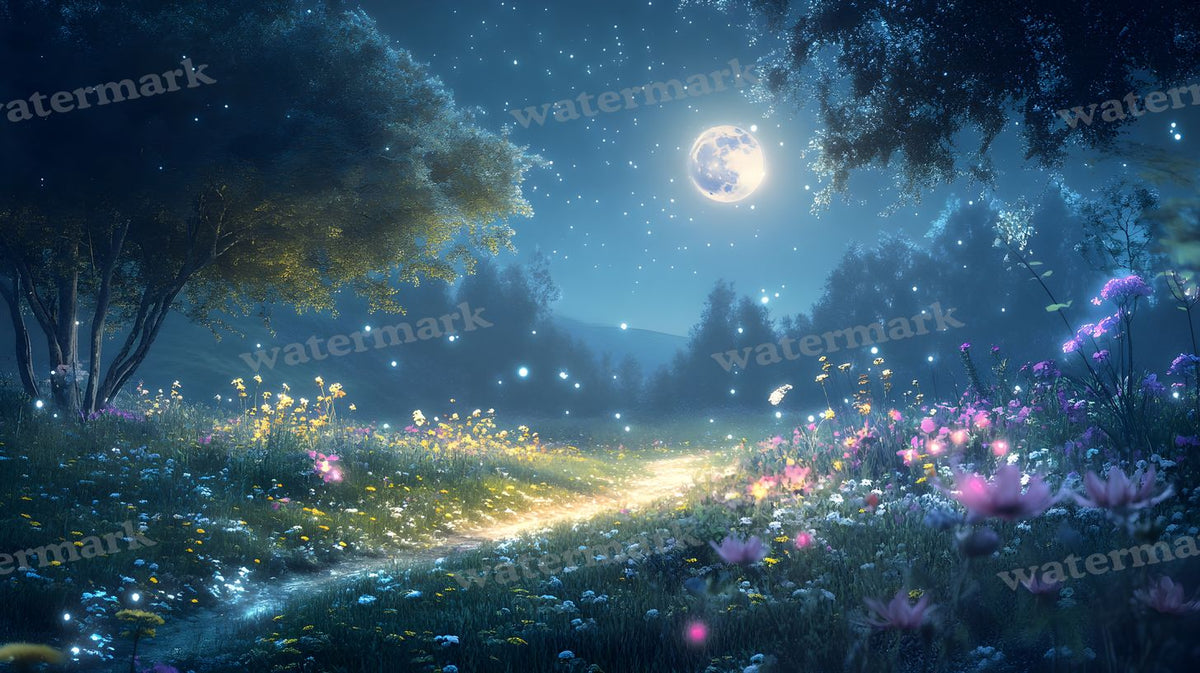 Moonlit Meadow Backdrop Images