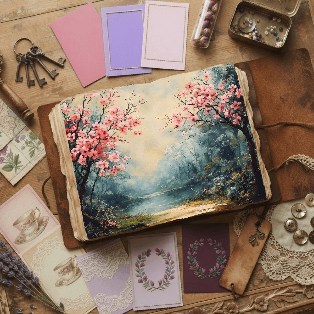 Royal Gardens printable junk journal paper, page preview 43