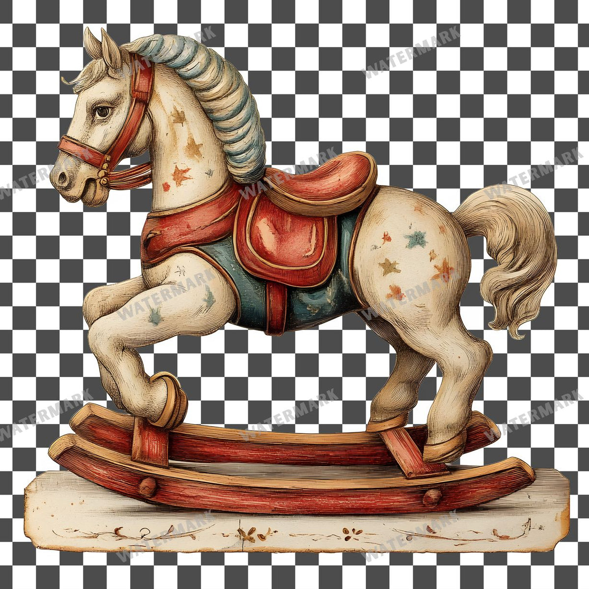 Wooden Rockin Vintage Style Clipart Pngs