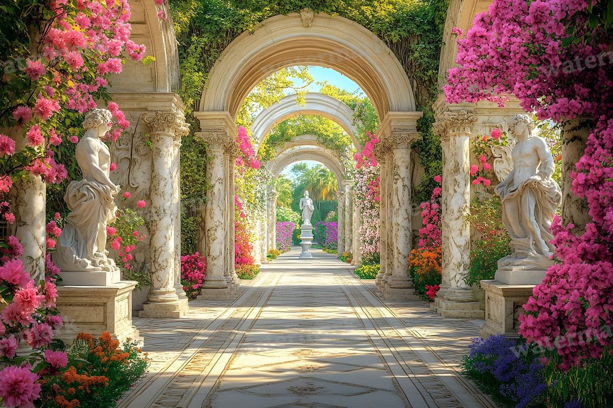 Baroque Marble Garden digital photo backdrop for photo editing, preview 43