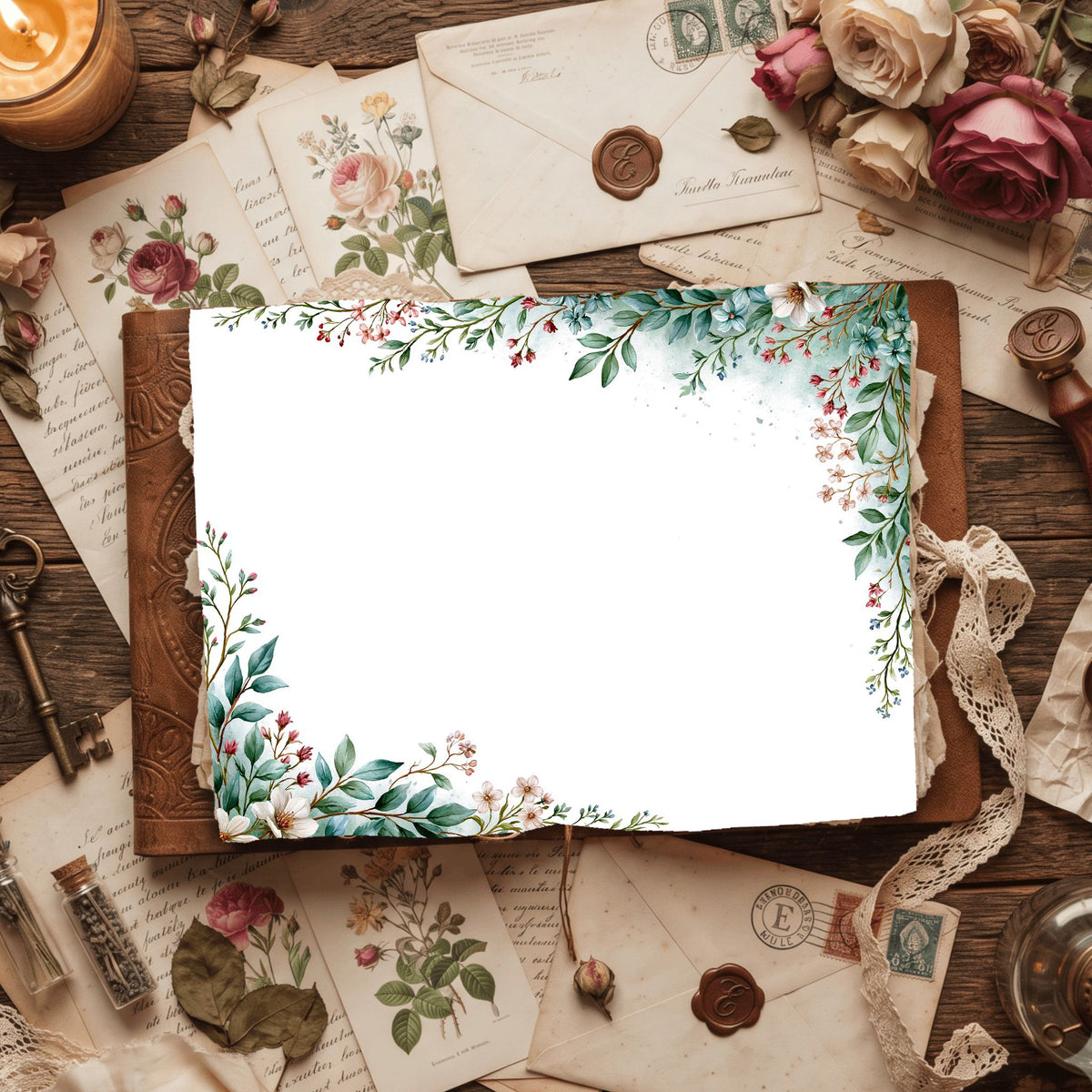 Delicate Botanical Border Frame