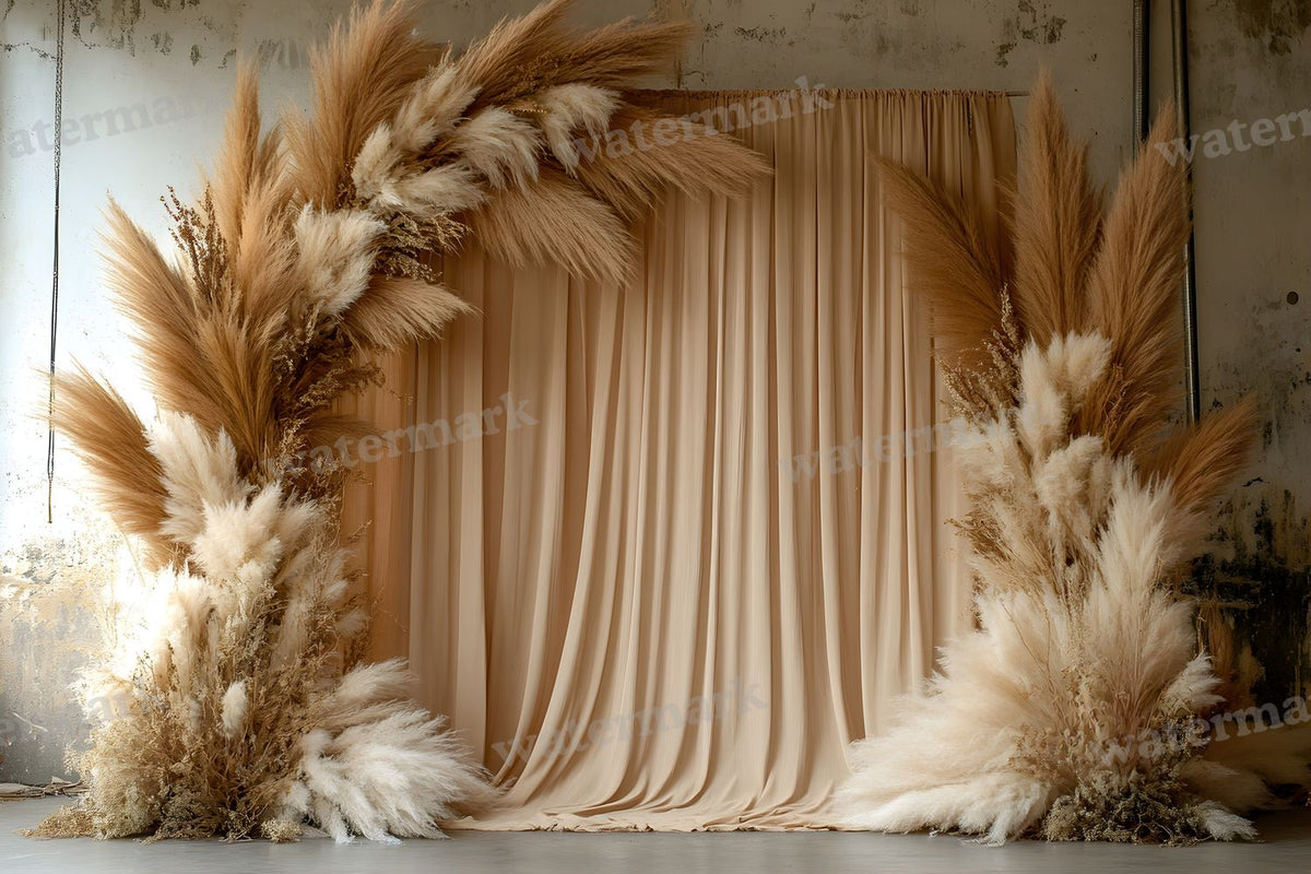 Boho Pampaarch Backdrop Images