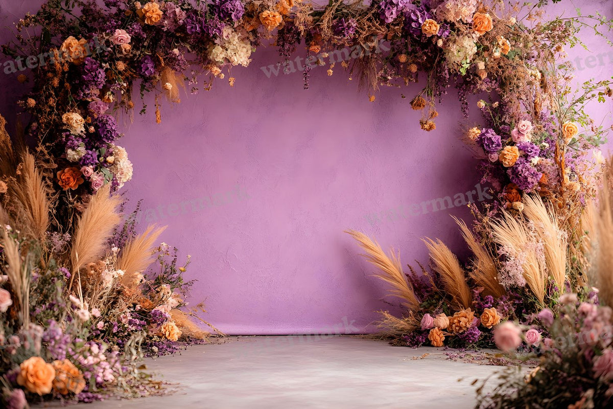 Boho Purple Arch Backdrop Images
