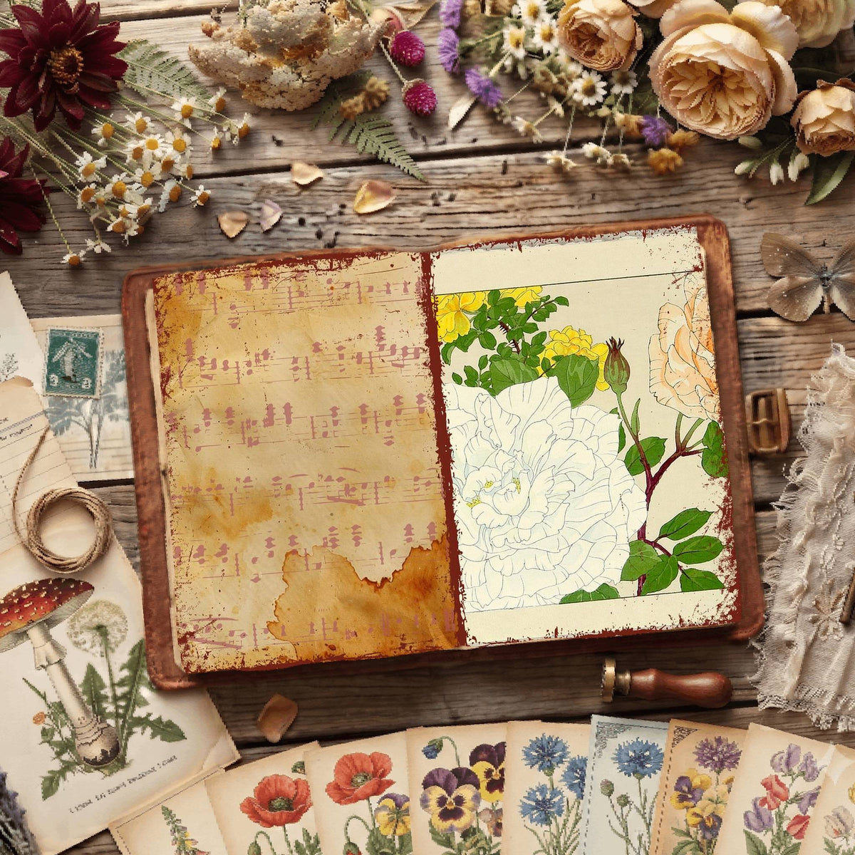 Botanical Illustrations Digital Papers