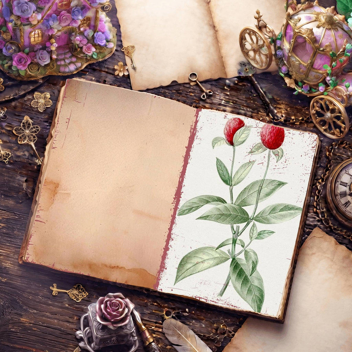 Botanical Illustrations Digital Papers