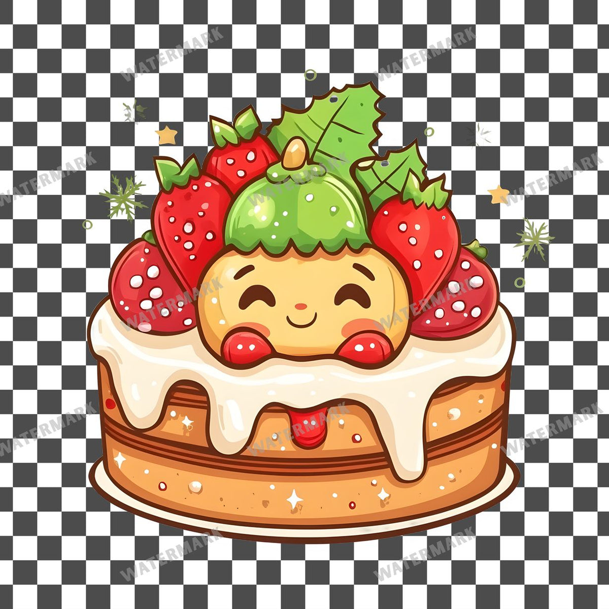 Christmas Kawaii Style Clipart Pngs