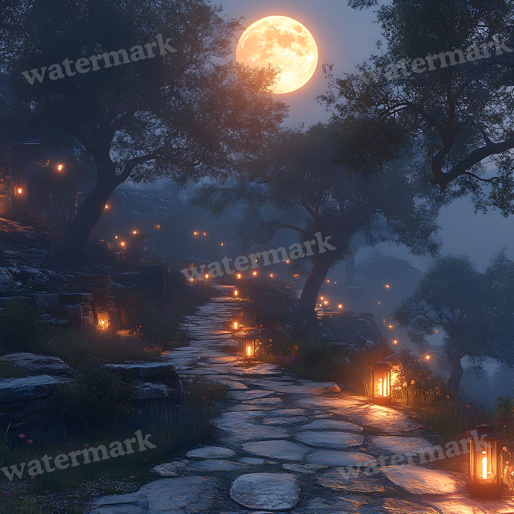 Moonlit Clearing Backdrop Images