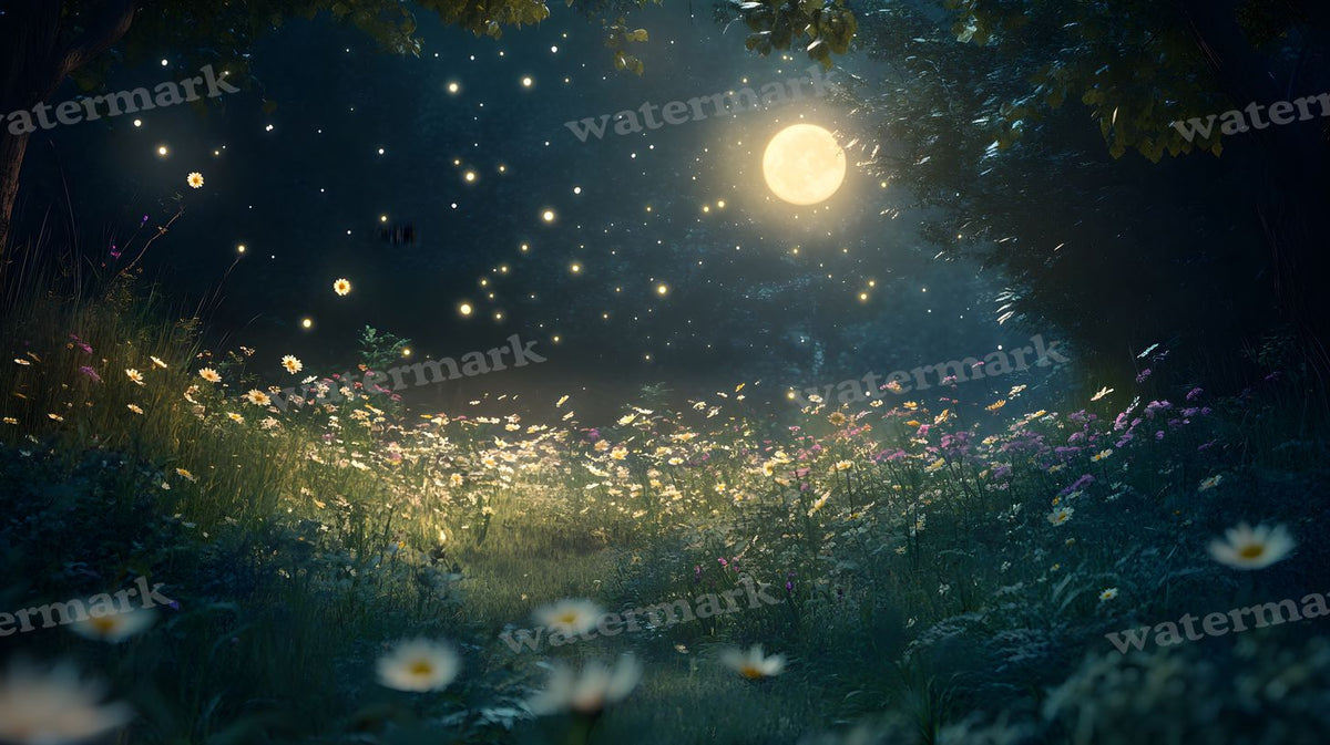 Moonlit Meadow Backdrop Images