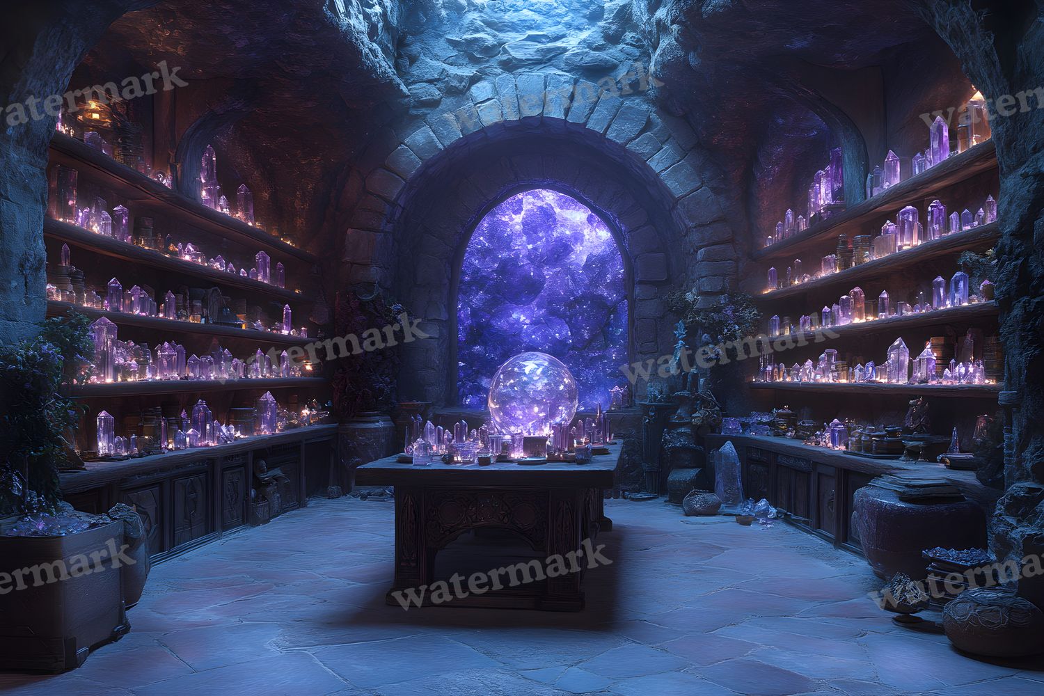 Witchs Crystal Den Backdrop Images