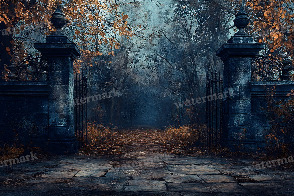 Spooky Forest digital photo backdrop for photo editing, preview 44