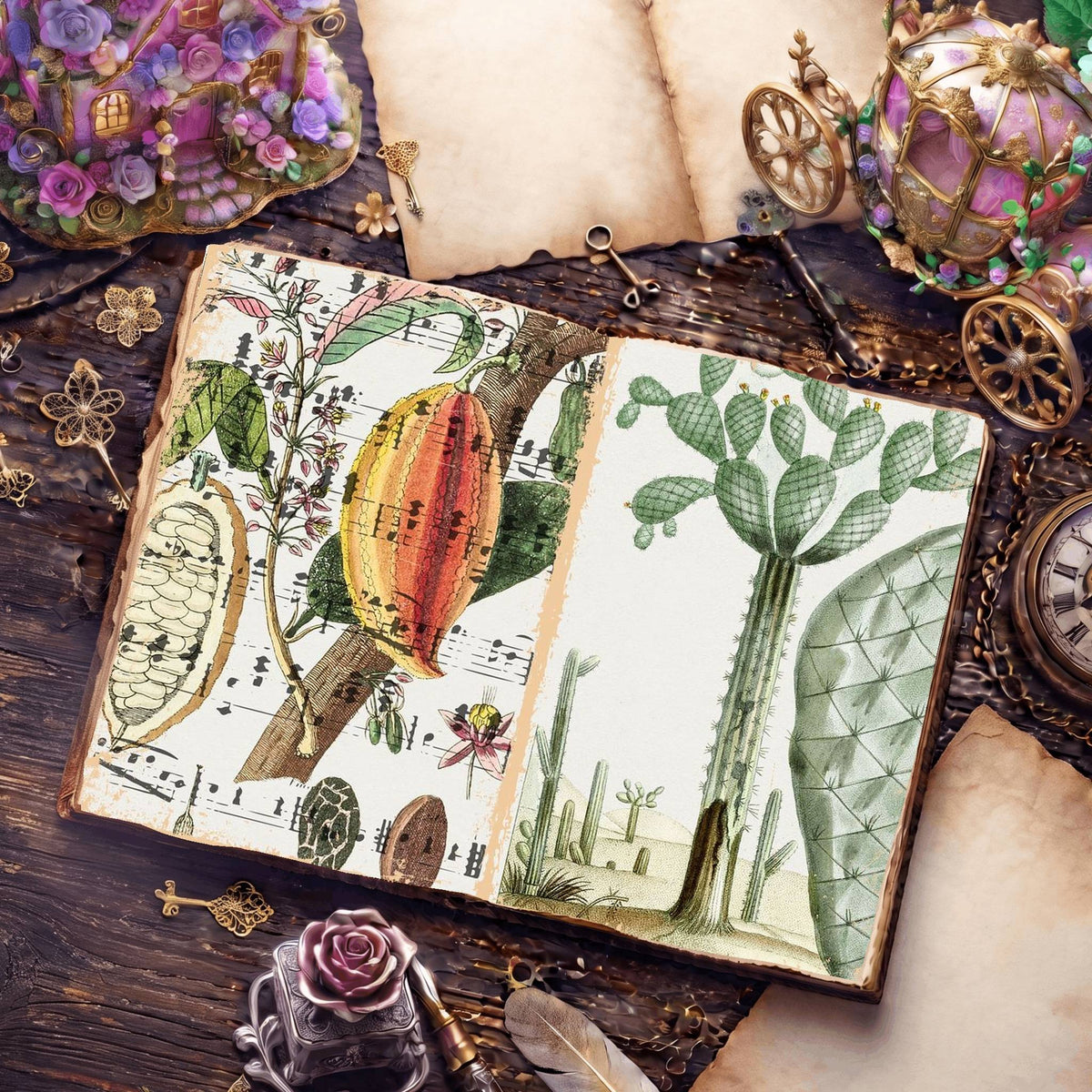 Botanical Illustrations Digital Papers