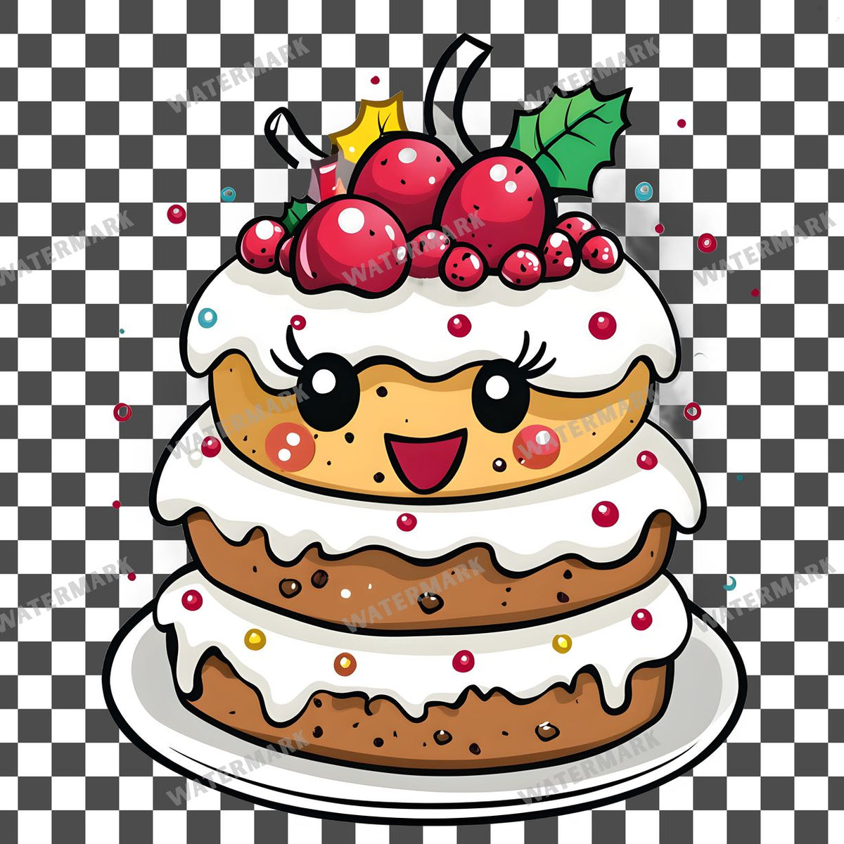 Christmas Kawaii Style Clipart Pngs