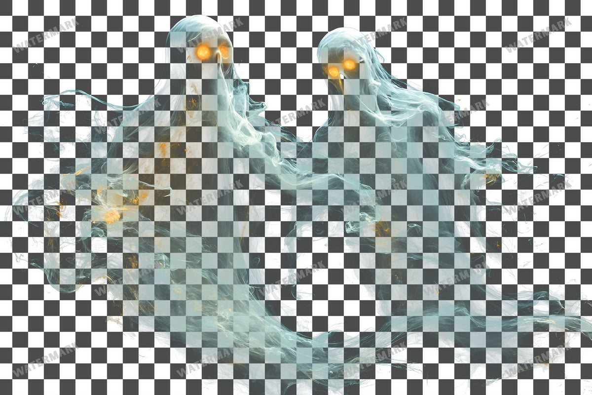 Ghostly Apparitions PNG overlay on a transparent checkered background, preview 45
