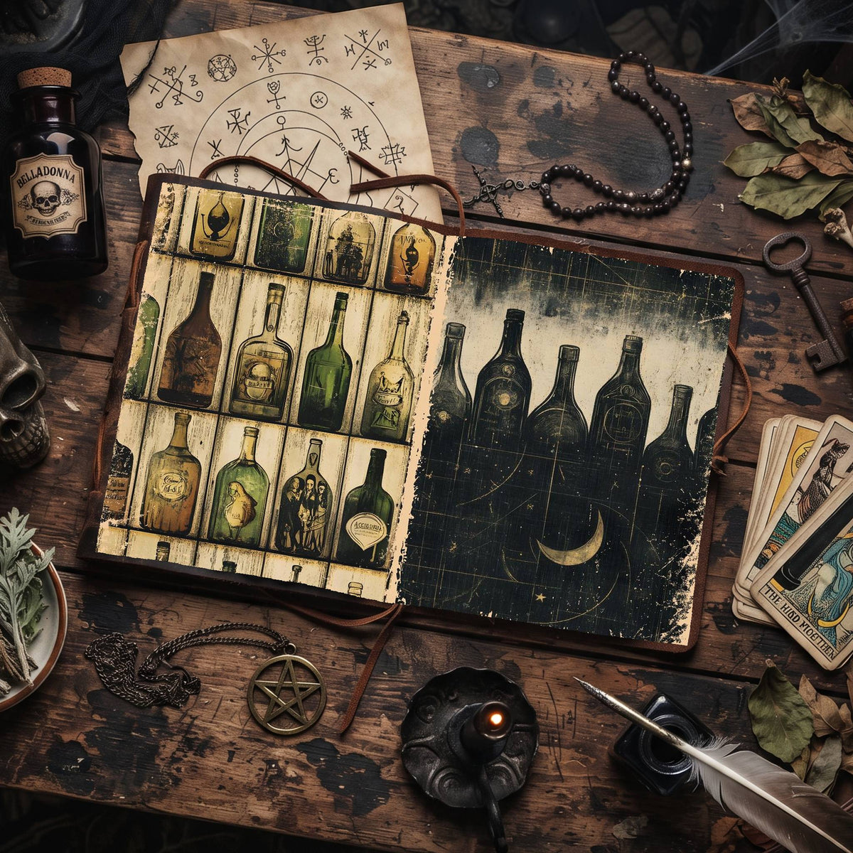 Witch printable junk journal paper, page preview 45