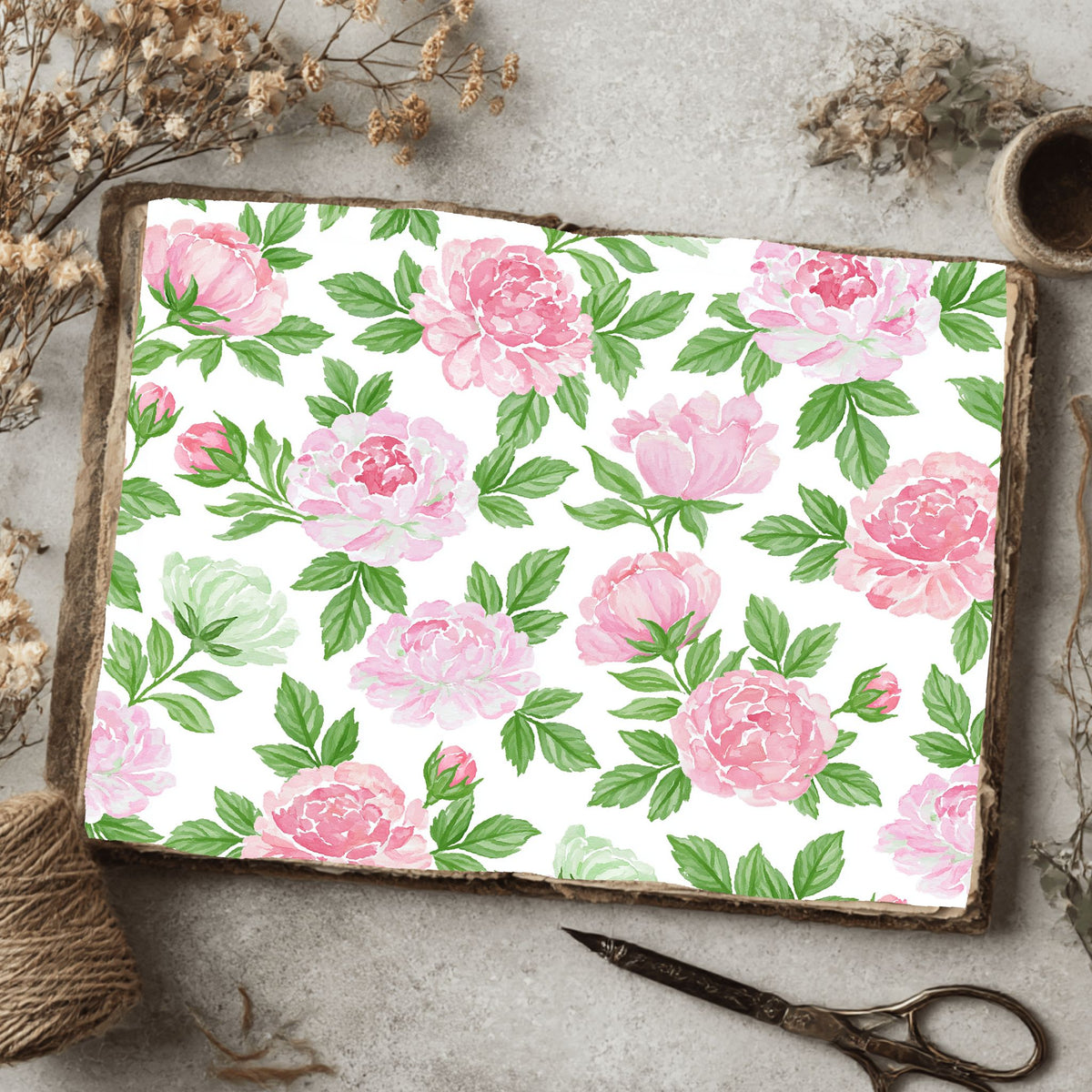 Pastel Pink & Green Watercolor Pattern